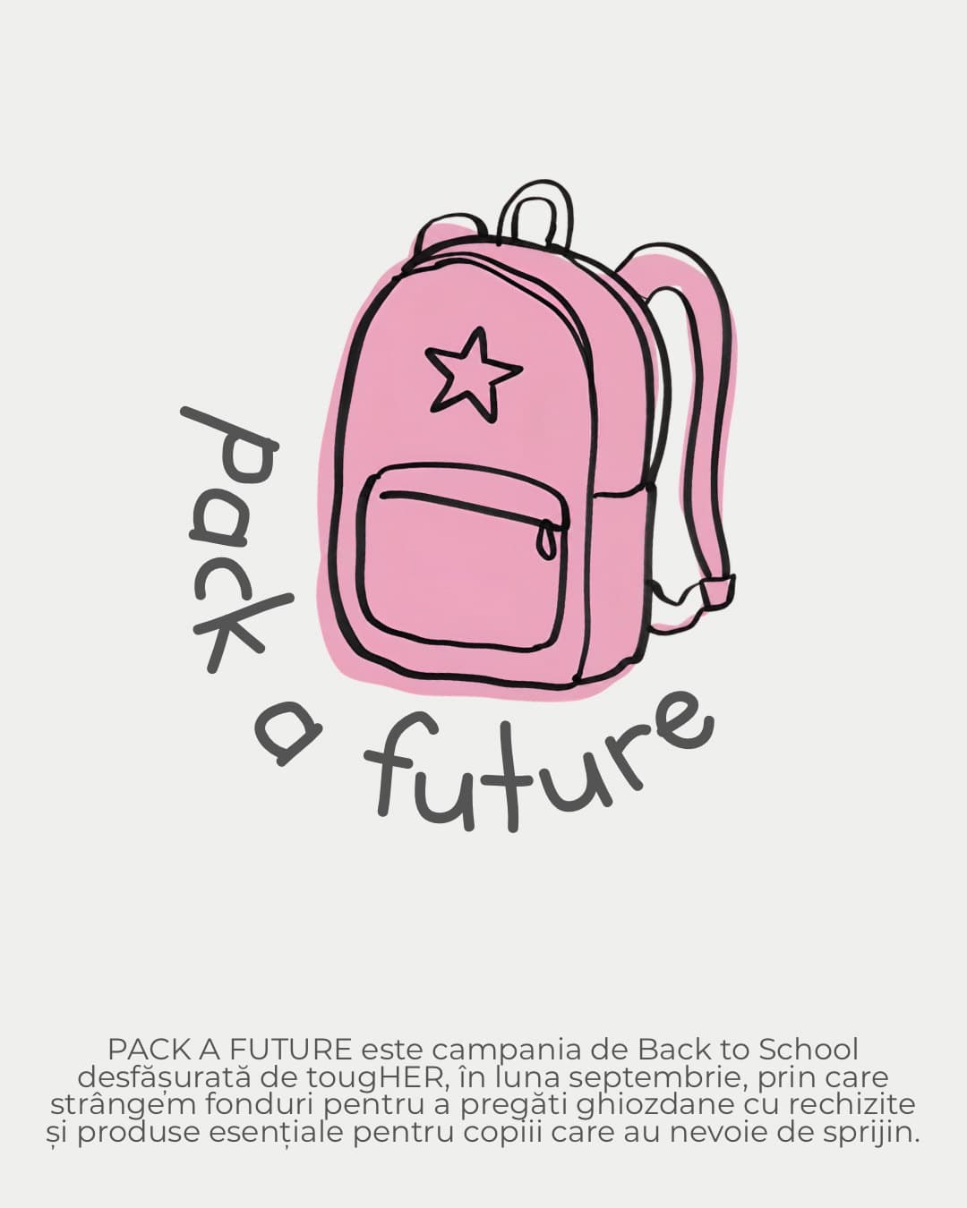 Afișul campaniei Pack a Future